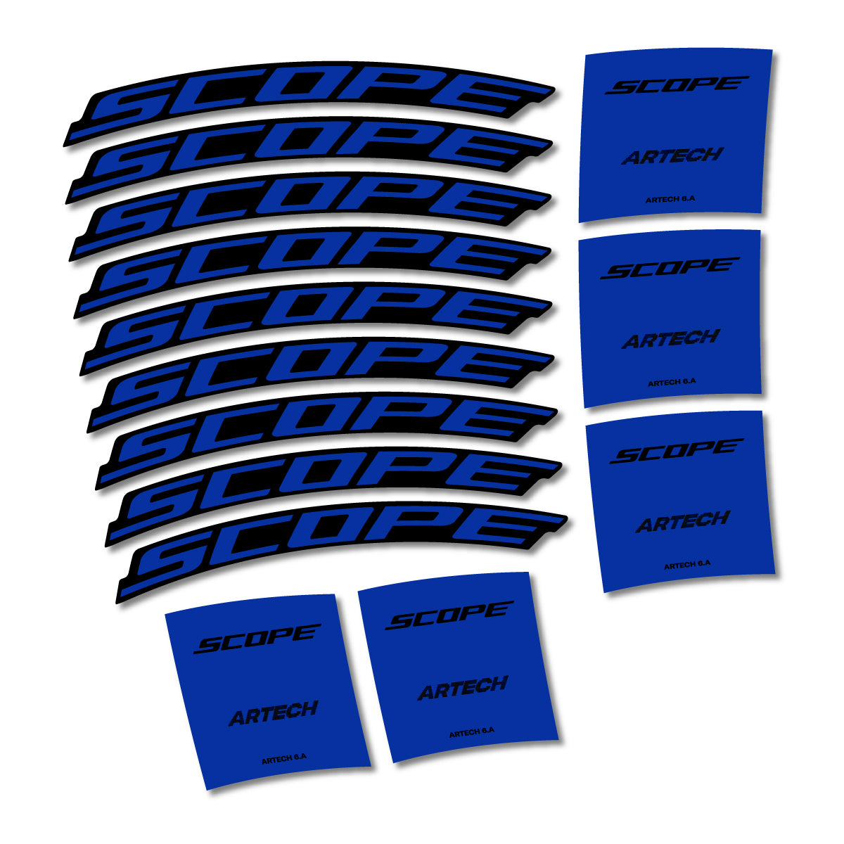 Stickers for Scope Artech 6.A 2026, Road Wheel vinyl decals - Ultramarine Blue