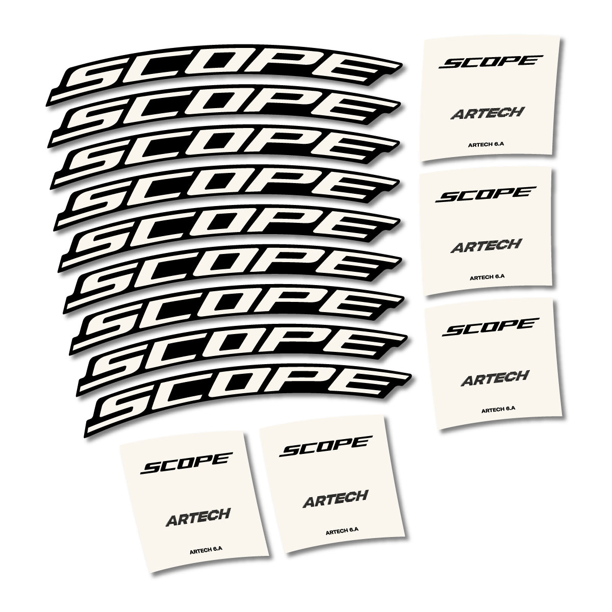 Stickers for Scope Artech 6.A 2026, Road Wheel vinyl decals - Bone White
