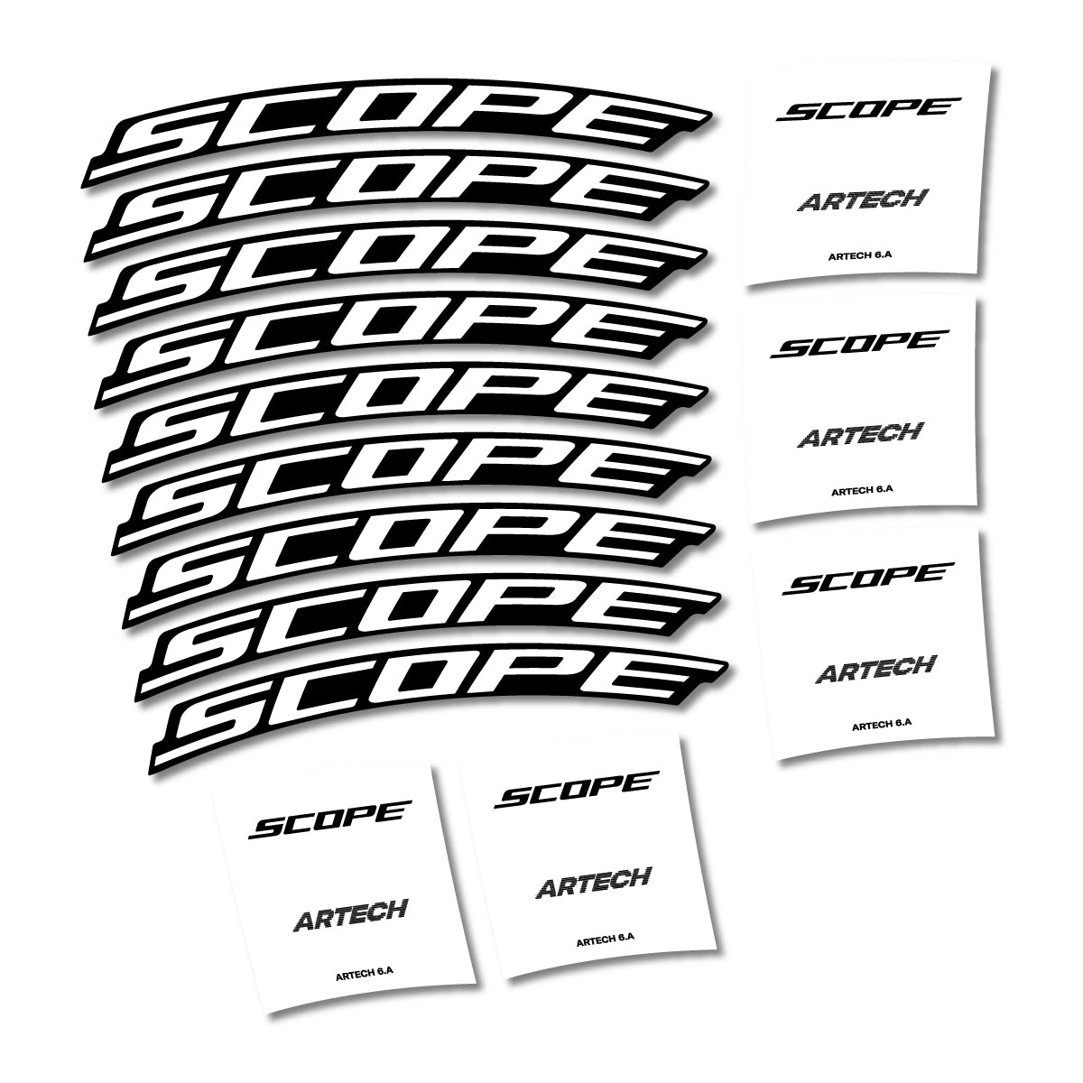 Stickers for Scope Artech 6.A 2026, Road Wheel vinyl decals - White