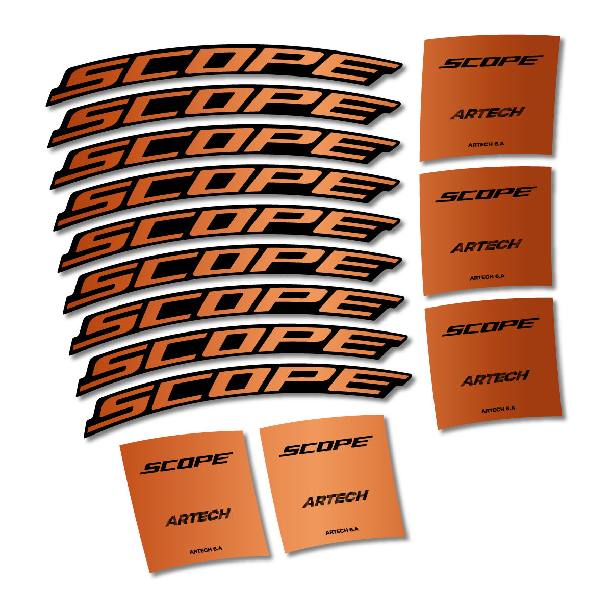 Stickers for Scope Artech 6.A 2026, Road Wheel vinyl decals - Bronze