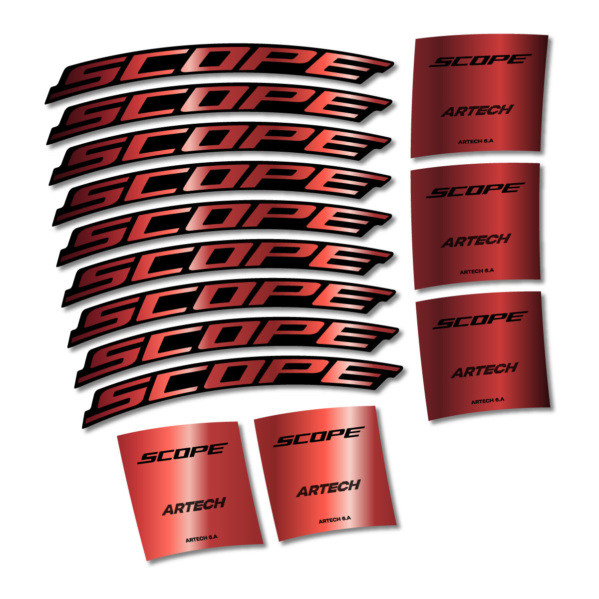 Stickers for Scope Artech 6.A 2026, Road Wheel vinyl decals - Copper