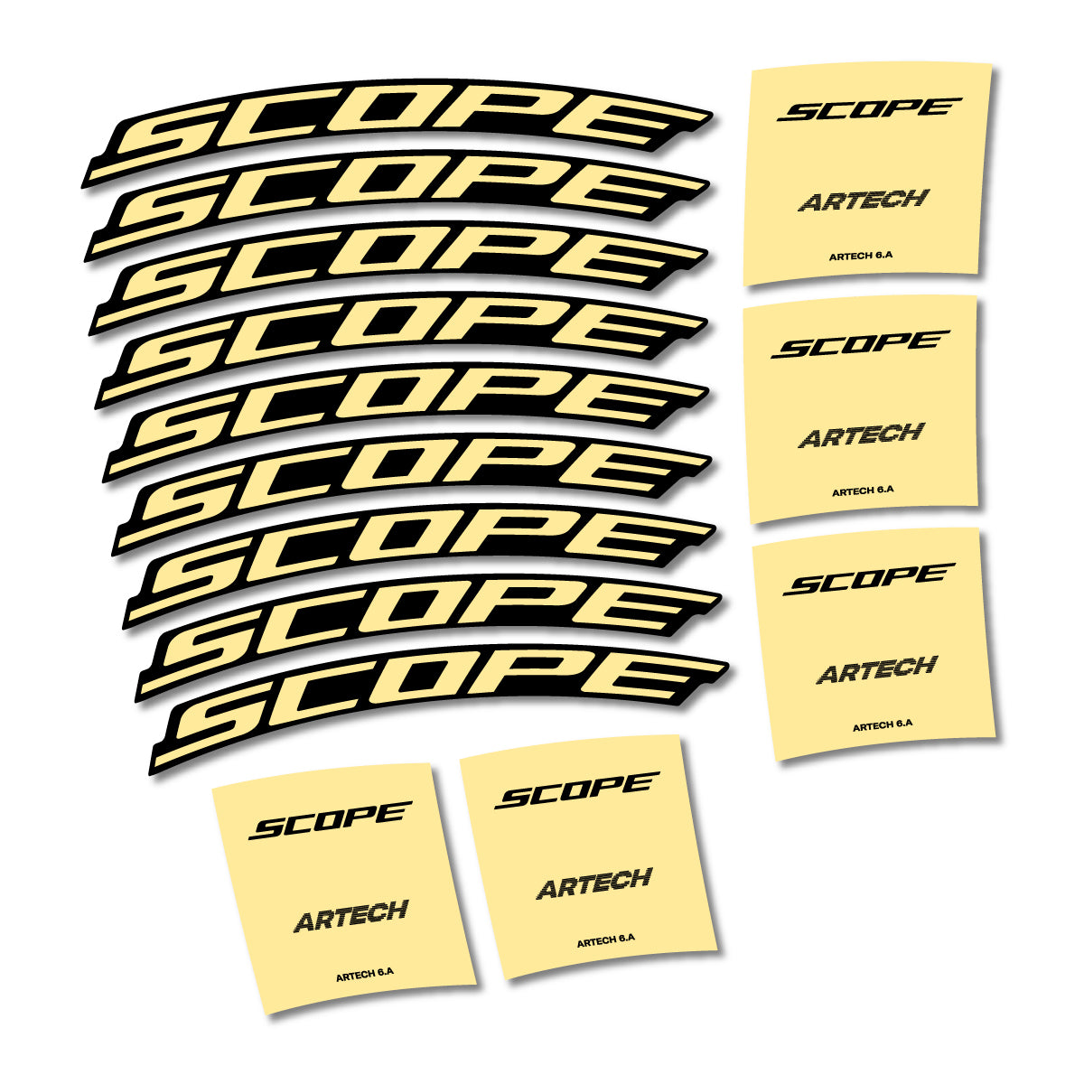 Stickers for Scope Artech 6.A 2026, Road Wheel vinyl decals - Cream
