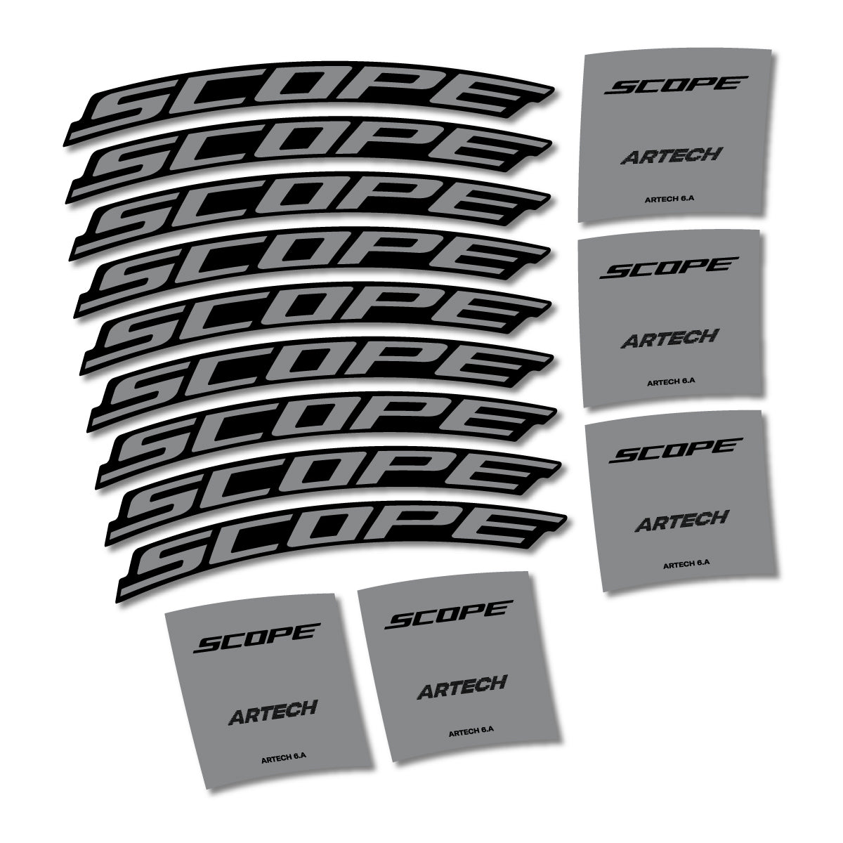 Stickers for Scope Artech 6.A 2026, Road Wheel vinyl decals - Traffic Grey