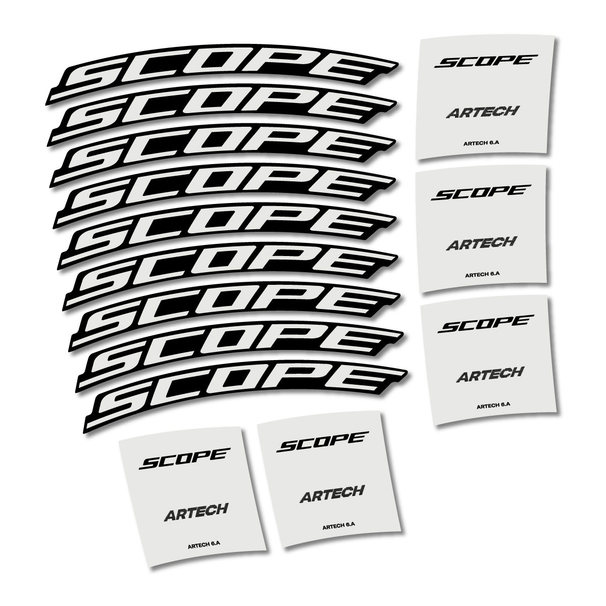 Stickers for Scope Artech 6.A 2026, Road Wheel vinyl decals - Pearl Grey