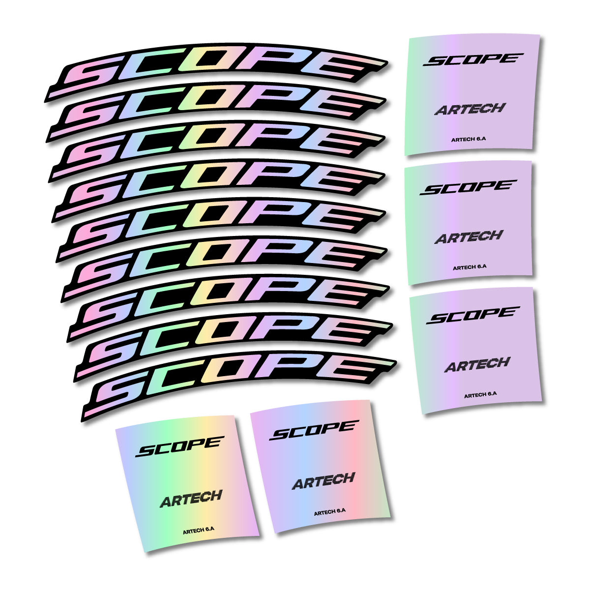 Stickers for Scope Artech 6.A 2026, Road Wheel vinyl decals - Hollographic