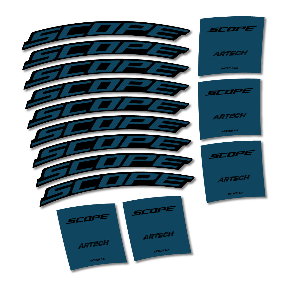 Stickers for Scope Artech 6.A 2026, Road Wheel vinyl decals - Dark Lake