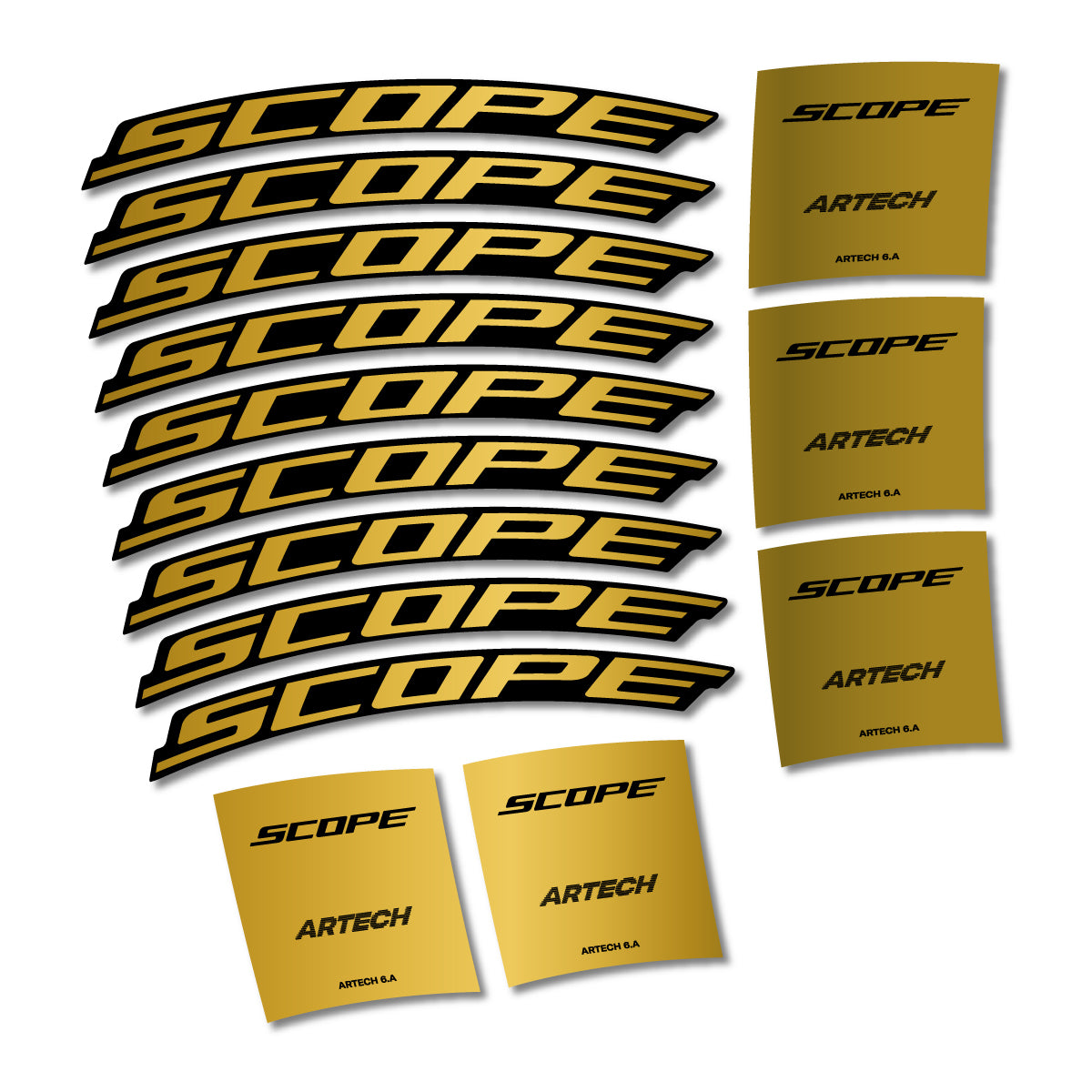 Stickers for Scope Artech 6.A 2026, Road Wheel vinyl decals - Gold