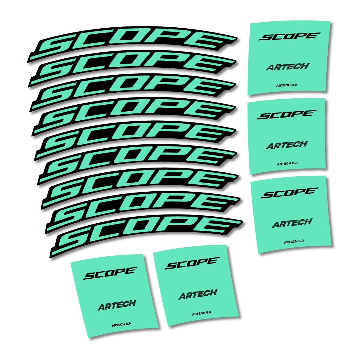 Stickers for Scope Artech 6.A 2026, Road Wheel vinyl decals - Mint