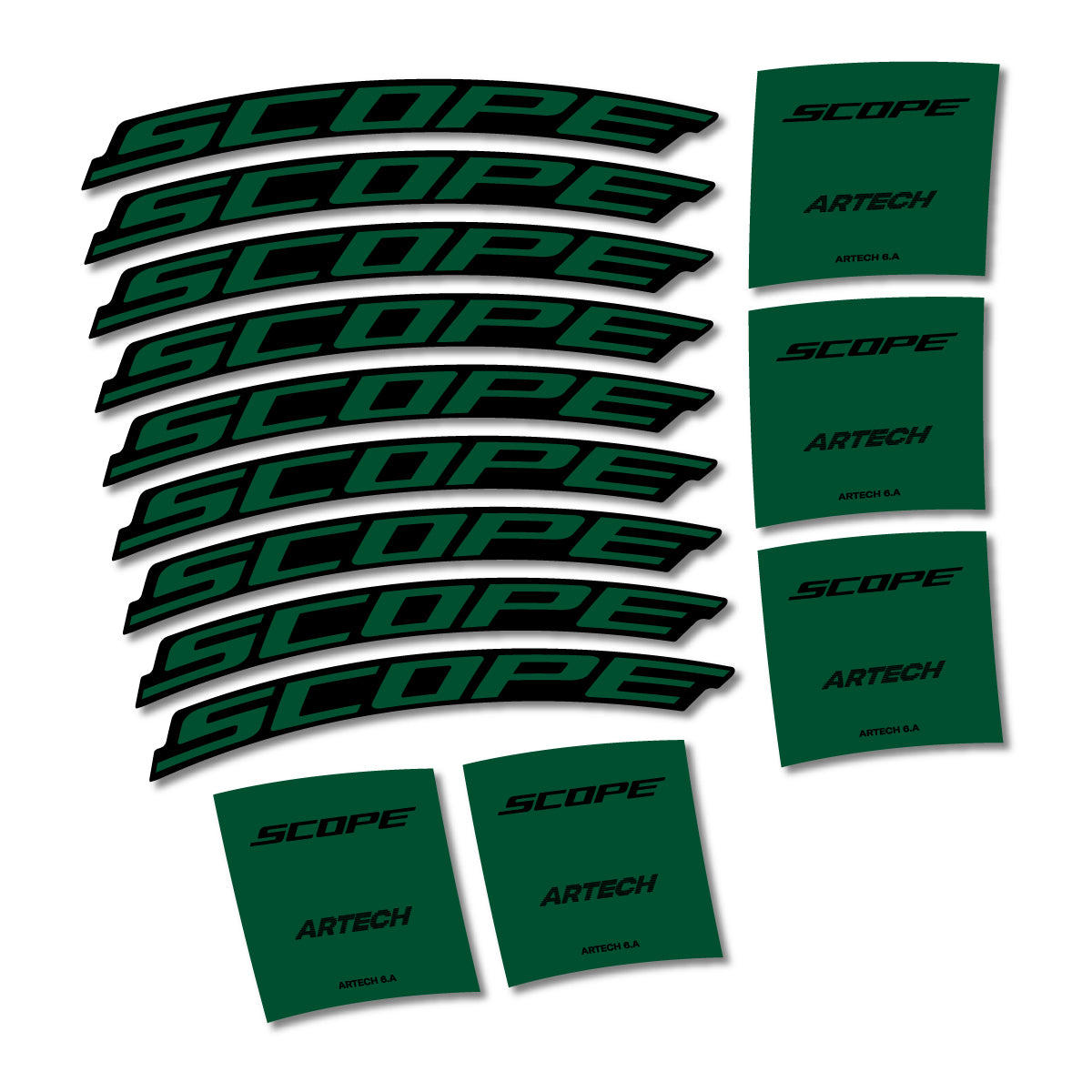 Stickers for Scope Artech 6.A 2026, Road Wheel vinyl decals - Dark Green