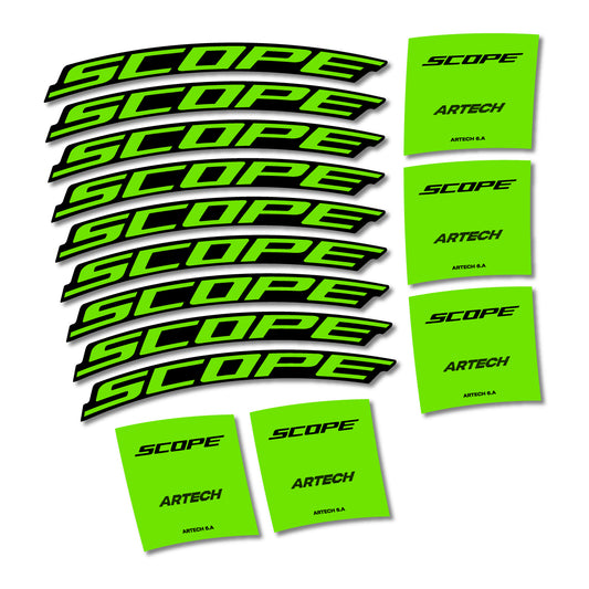 Stickers for Scope Artech 6.A 2026, Road Wheel vinyl decals - Apple Green