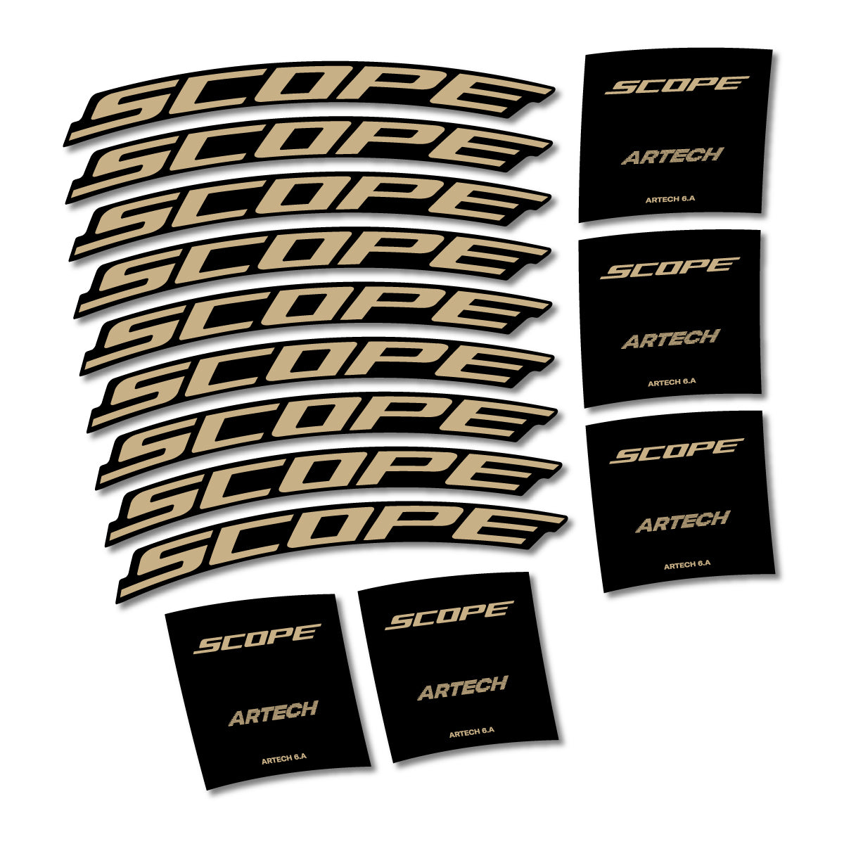 Stickers for Scope Artech 6.A 2026, Road Wheel vinyl decals - Sand