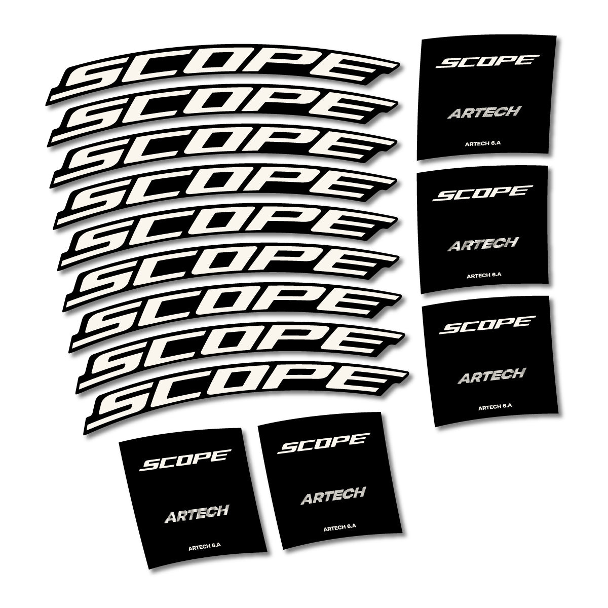Stickers for Scope Artech 6.A 2026, Road Wheel vinyl decals - Bone White