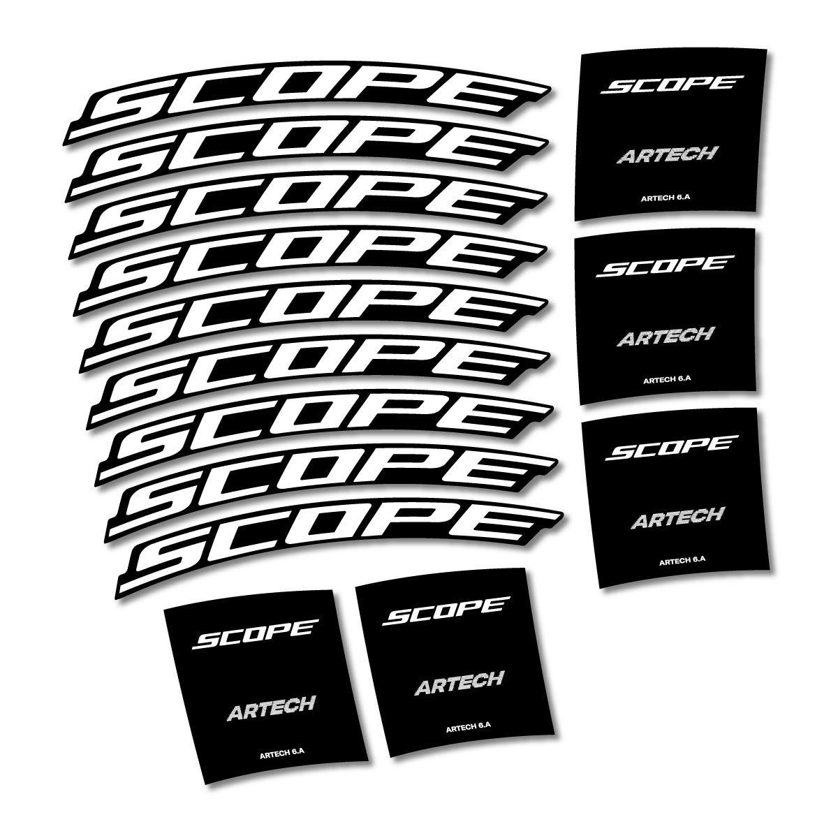 Stickers for Scope Artech 6.A 2026, Road Wheel vinyl decals - White