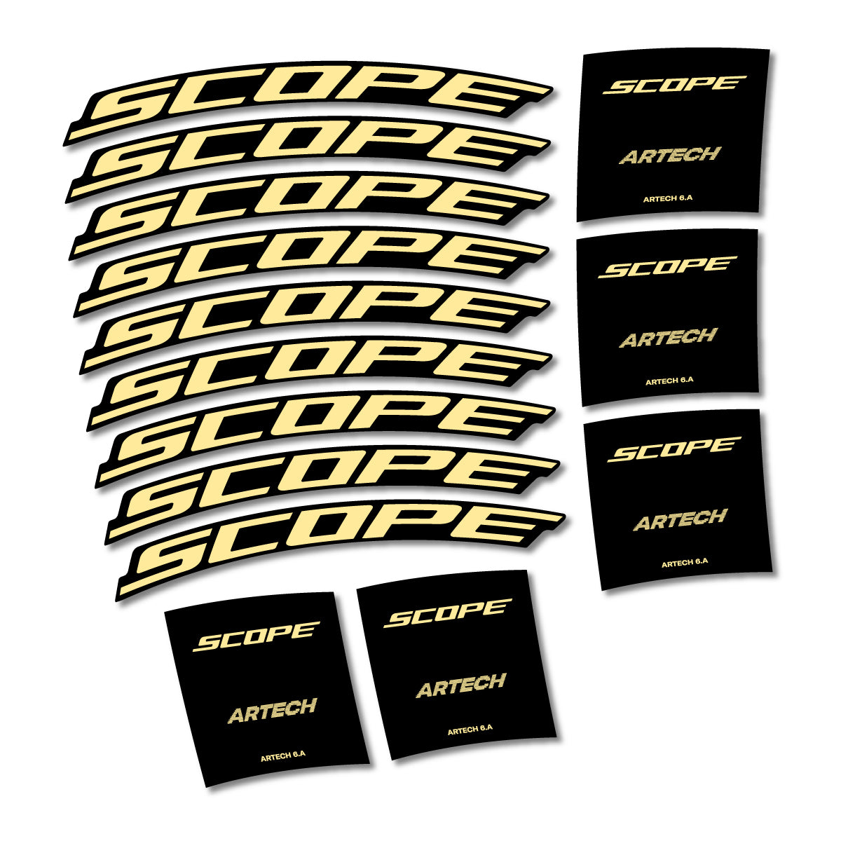 Stickers for Scope Artech 6.A 2026, Road Wheel vinyl decals - Cream