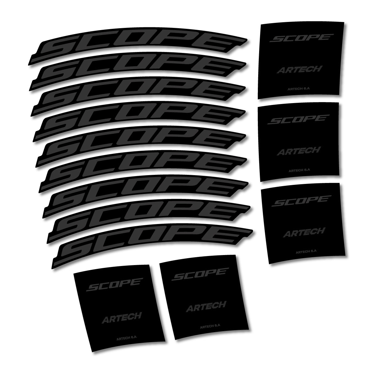 Stickers for Scope Artech 6.A 2026, Road Wheel vinyl decals - Very Dark Grey