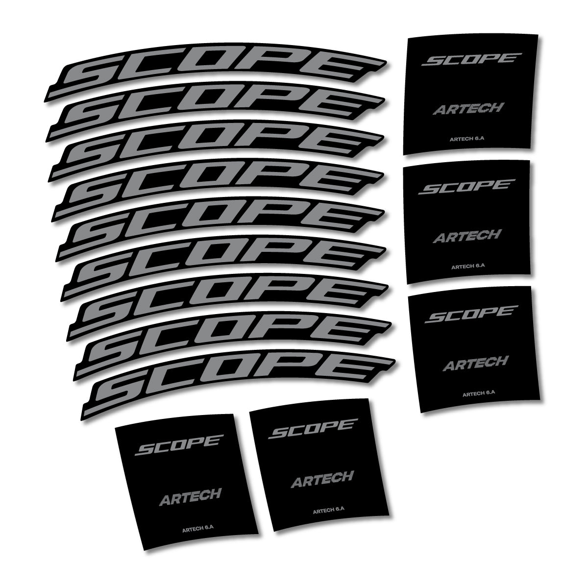 Stickers for Scope Artech 6.A 2026, Road Wheel vinyl decals - Traffic Grey