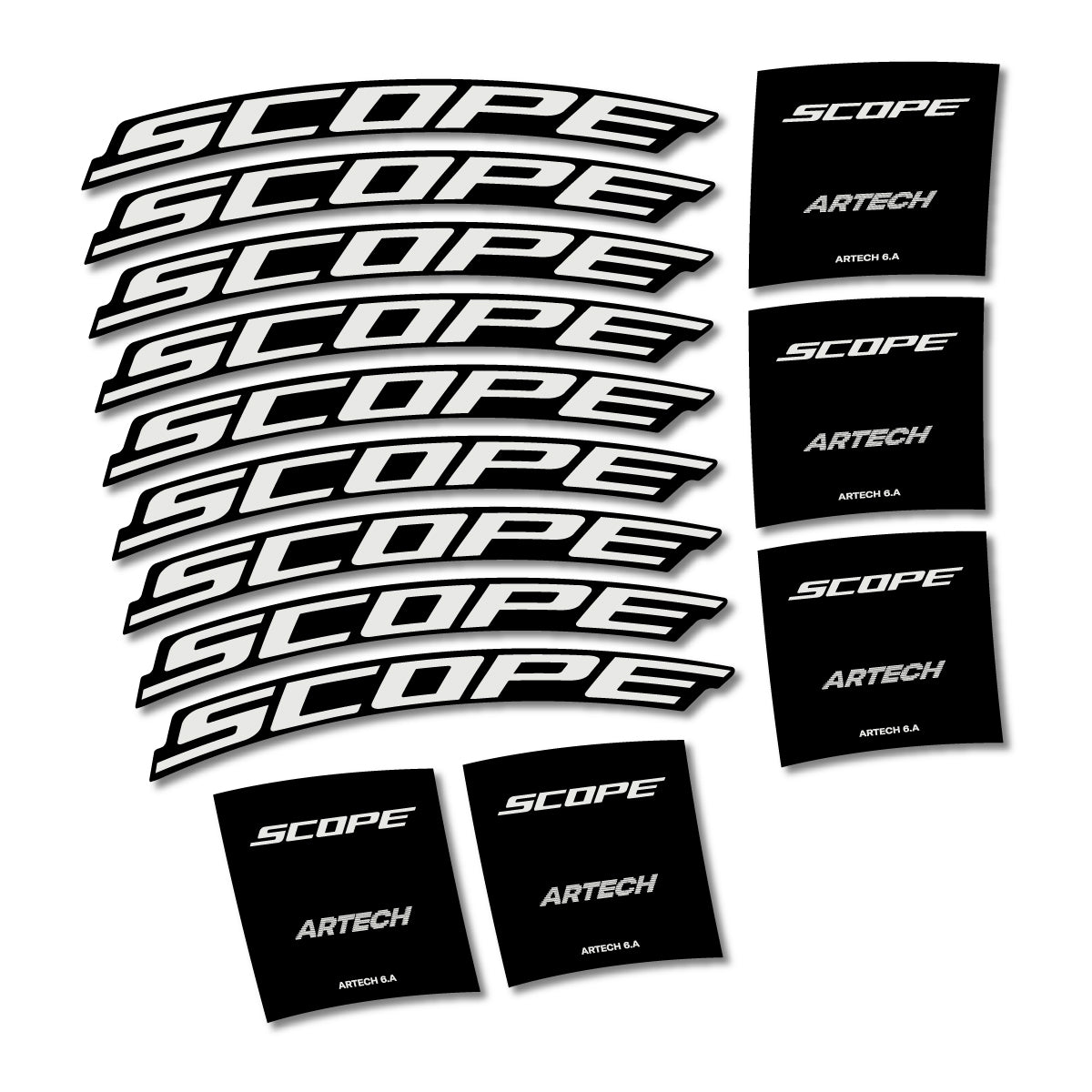 Stickers for Scope Artech 6.A 2026, Road Wheel vinyl decals - Pearl Grey