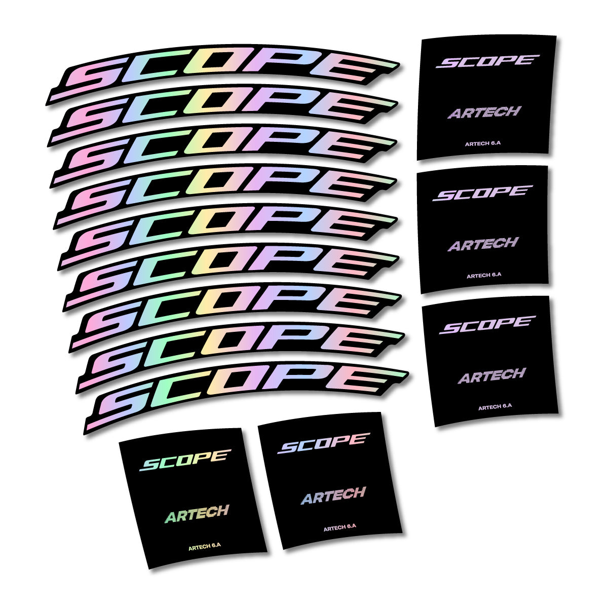 Stickers for Scope Artech 6.A 2026, Road Wheel vinyl decals - Hollographic