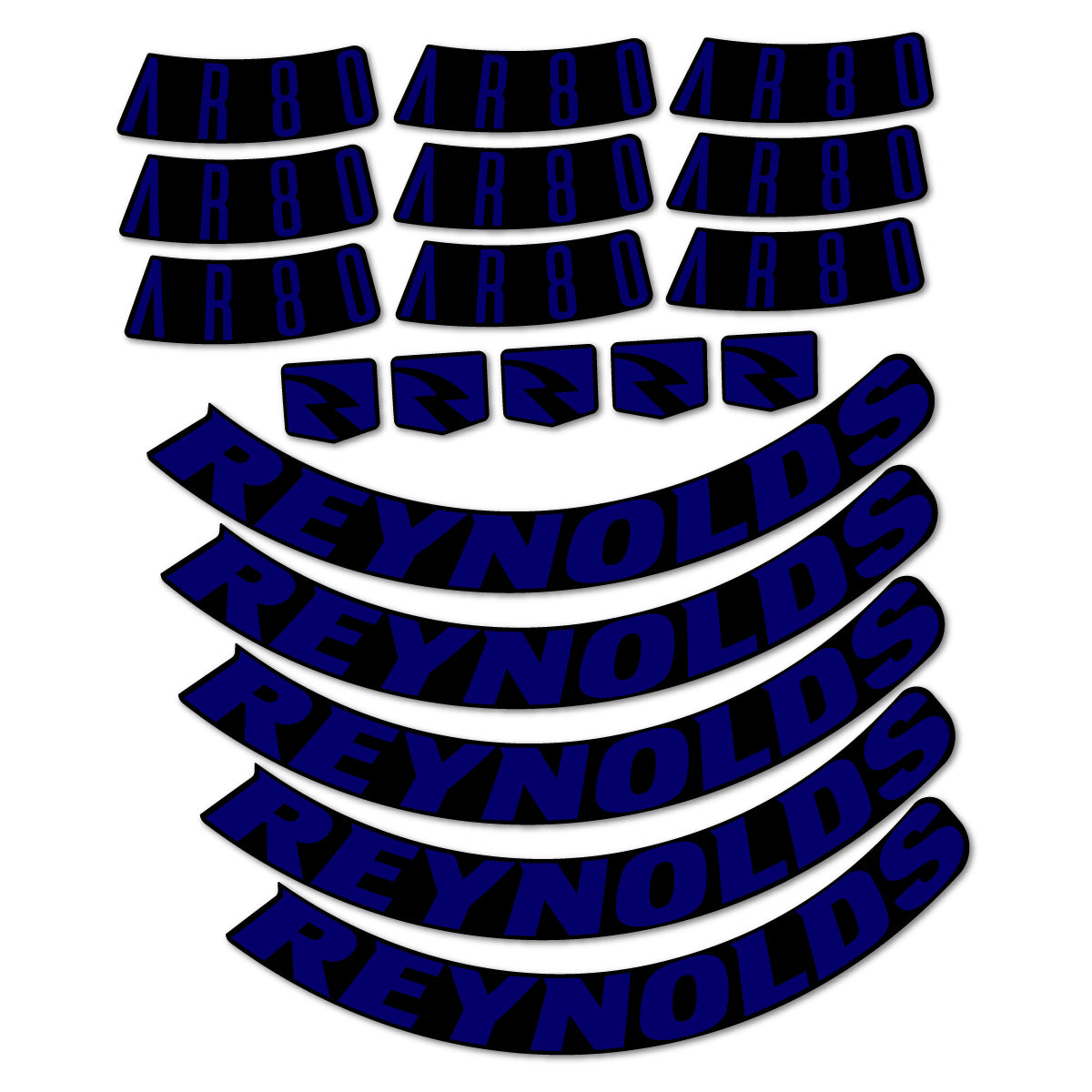 Stickers for Reynolds AR80, Road Wheel 80 mm vinyl decals - Scandinavian Blue