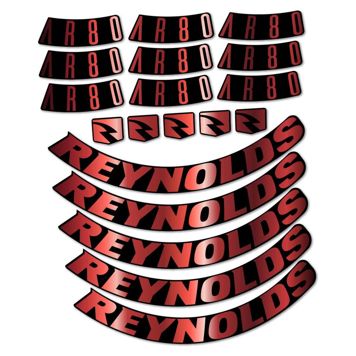 Stickers for Reynolds AR80, Road Wheel 80 mm vinyl decals - Copper
