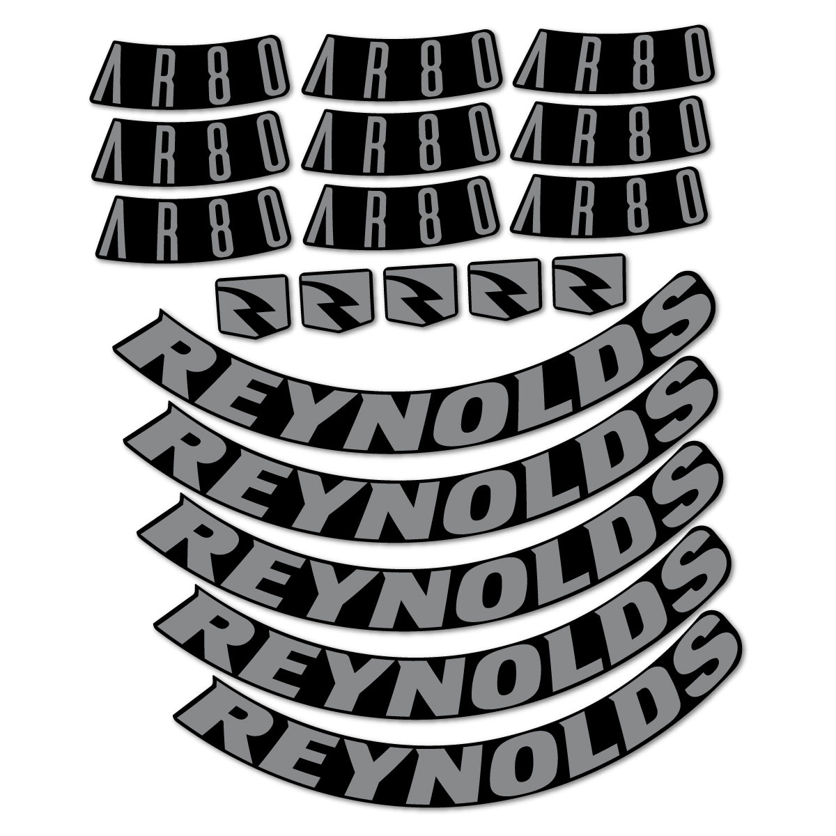 Stickers for Reynolds AR80, Road Wheel 80 mm vinyl decals - Traffic Grey