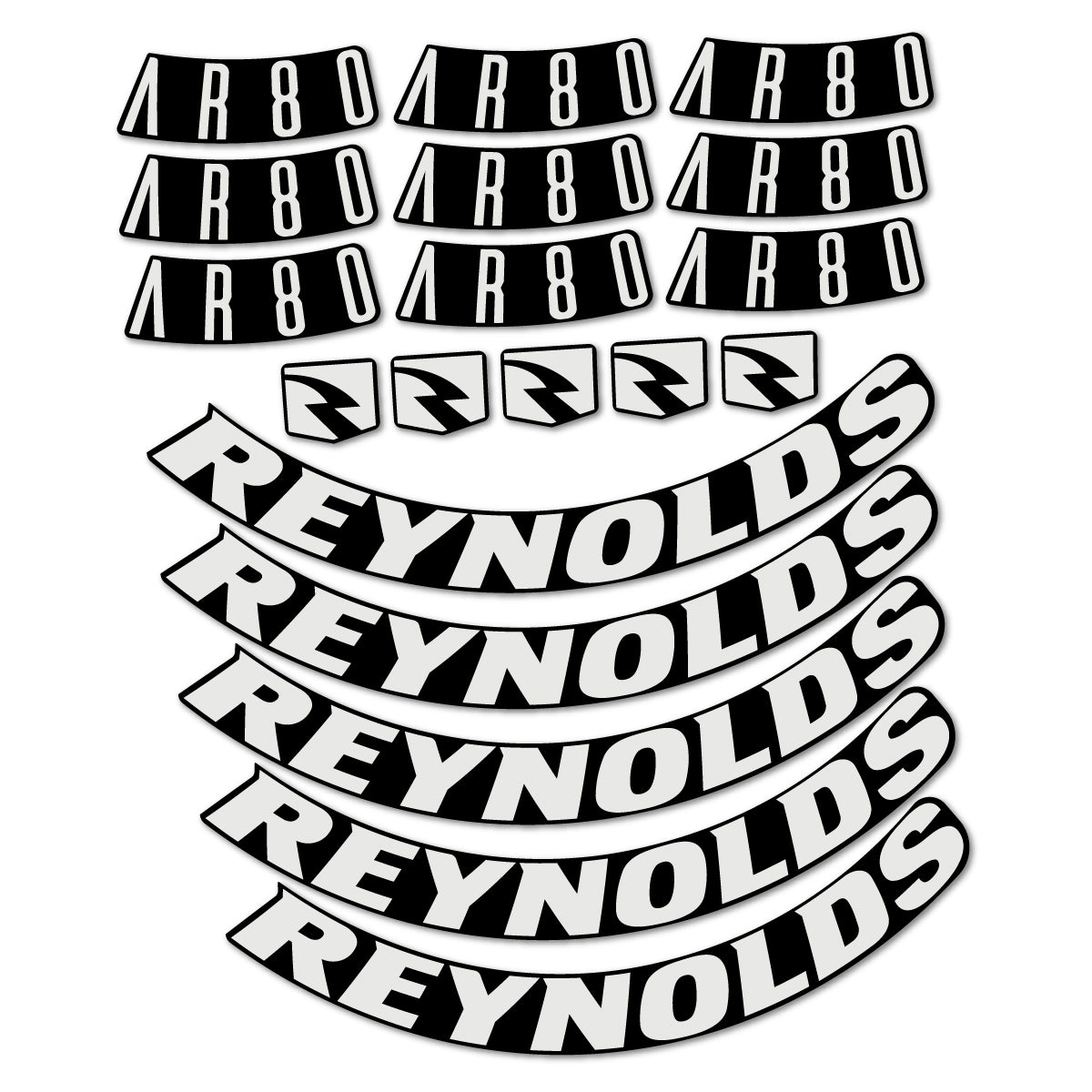Stickers for Reynolds AR80, Road Wheel 80 mm vinyl decals - Pearl Grey