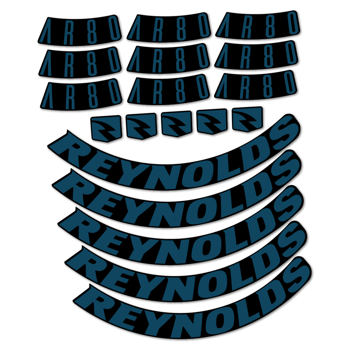 Stickers for Reynolds AR80, Road Wheel 80 mm vinyl decals - Dark Lake