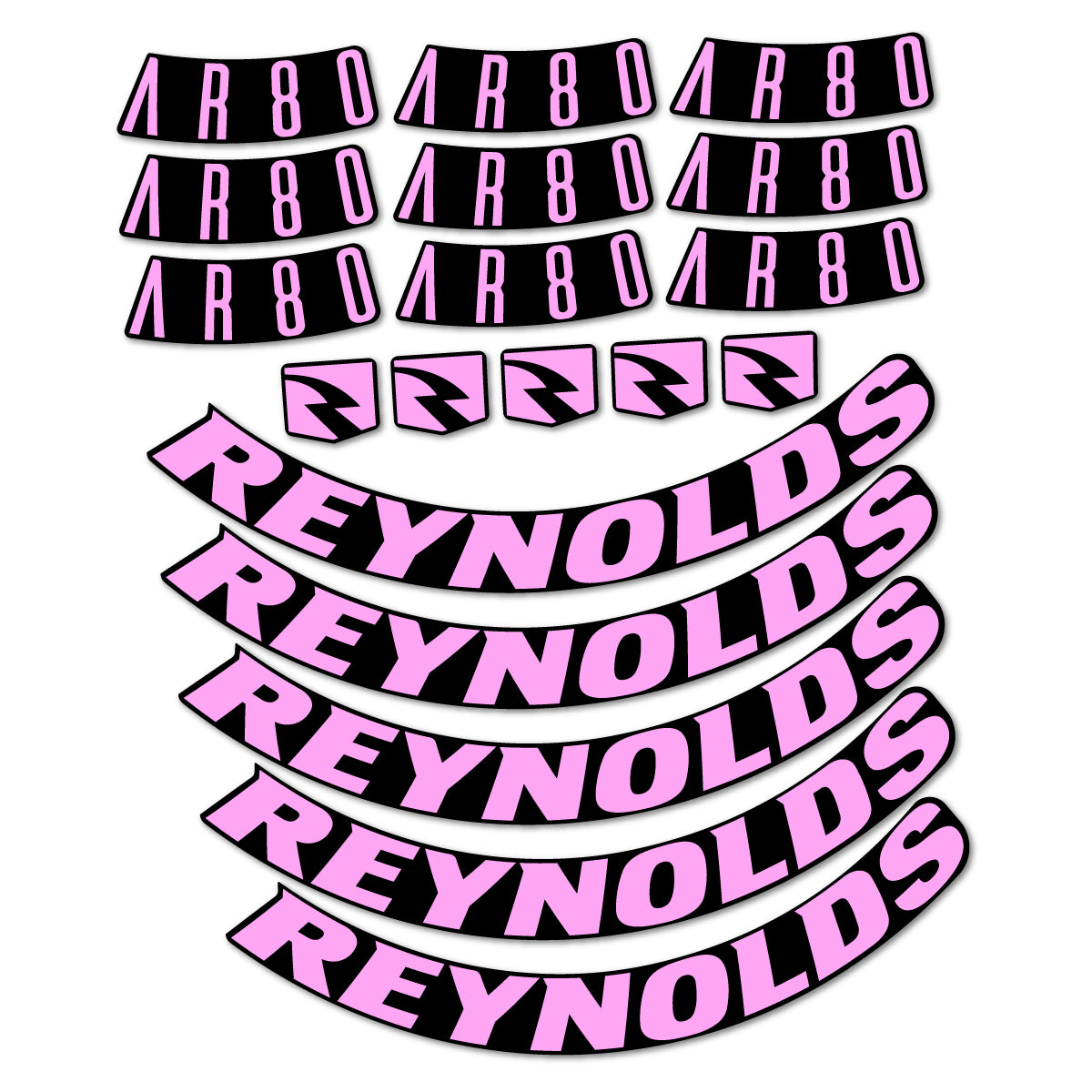 Stickers for Reynolds AR80, Road Wheel 80 mm vinyl decals - Light Lilac
