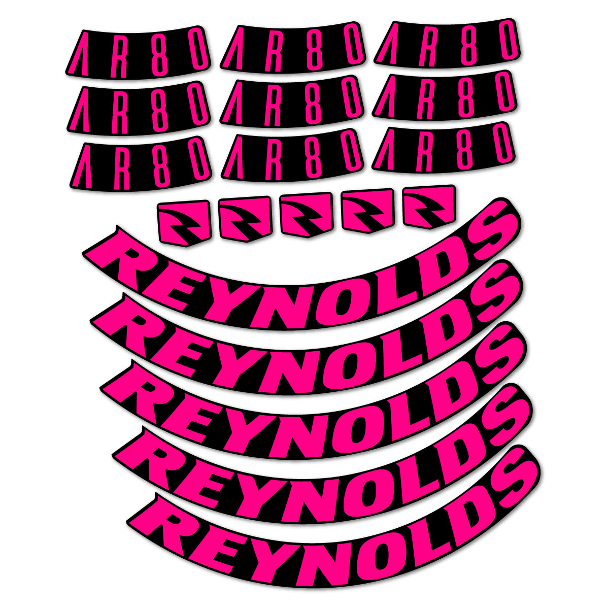 Stickers for Reynolds AR80, Road Wheel 80 mm vinyl decals - Fuchsia