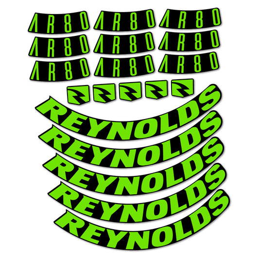 Stickers for Reynolds AR80, Road Wheel 80 mm vinyl decals - Apple Green