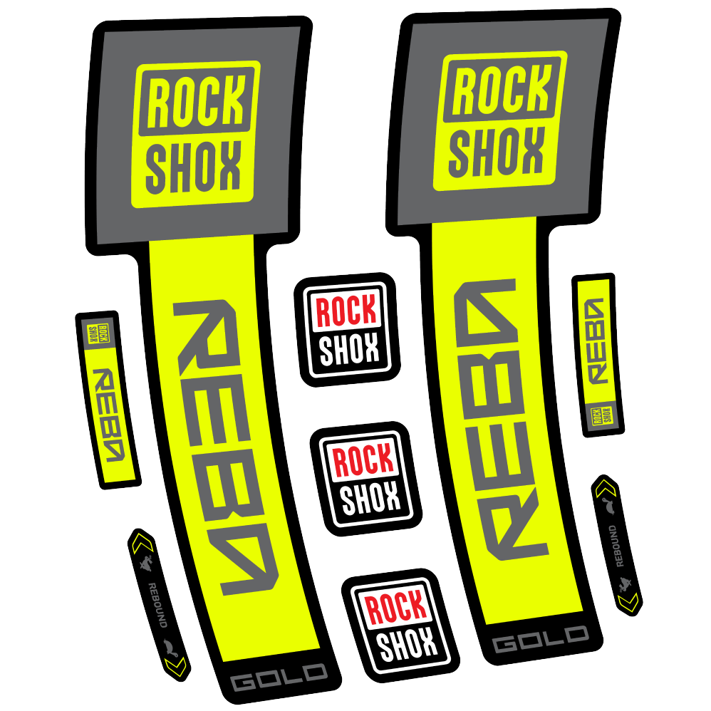 Decal Rock Shox Reba Gold 2025, Fork 29, bike sticker vinyl