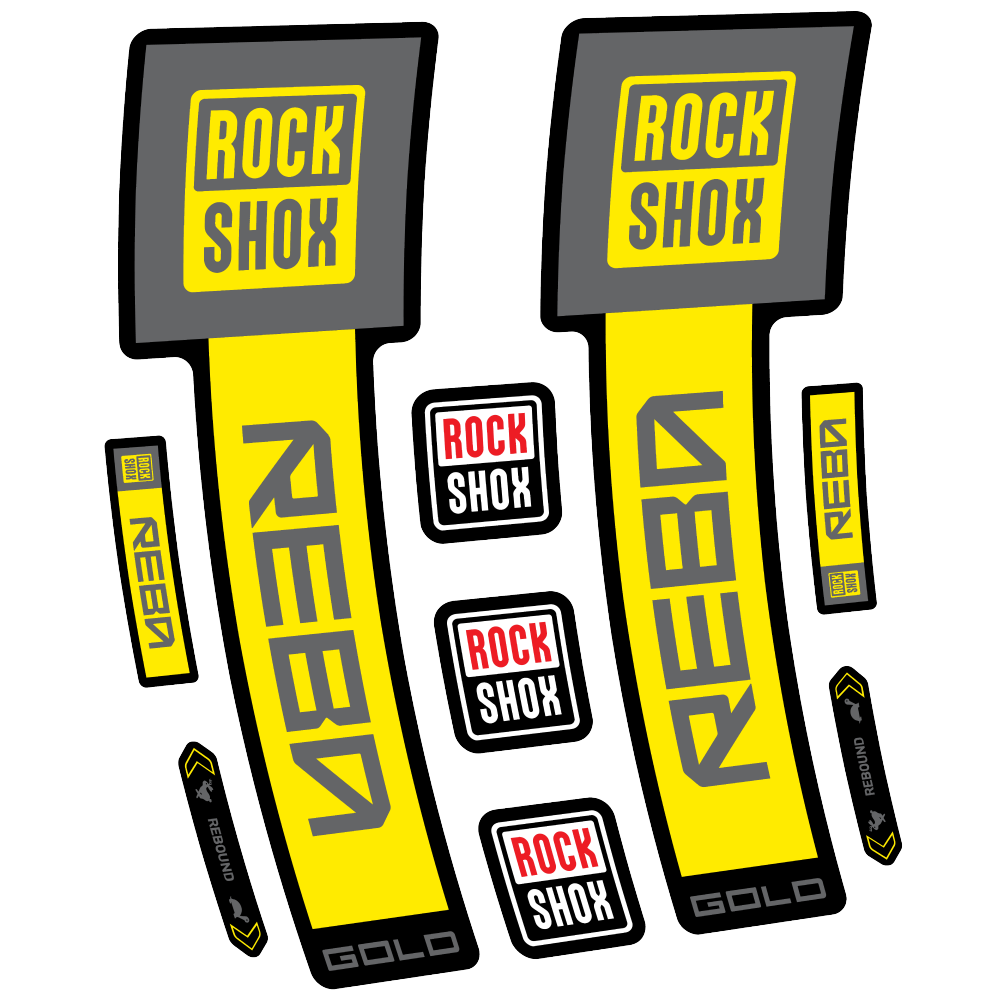 Decal Rock Shox Reba Gold 2025, Fork 29, bike sticker vinyl