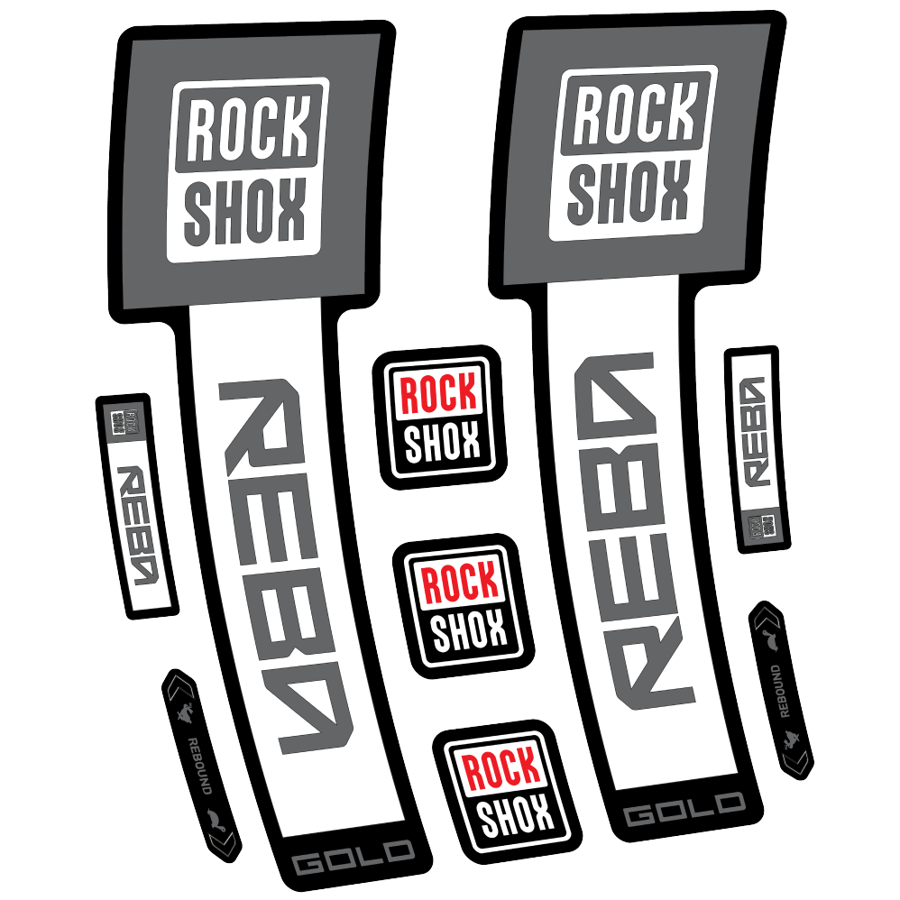 Decal Rock Shox Reba Gold 2025, Fork 29, bike sticker vinyl