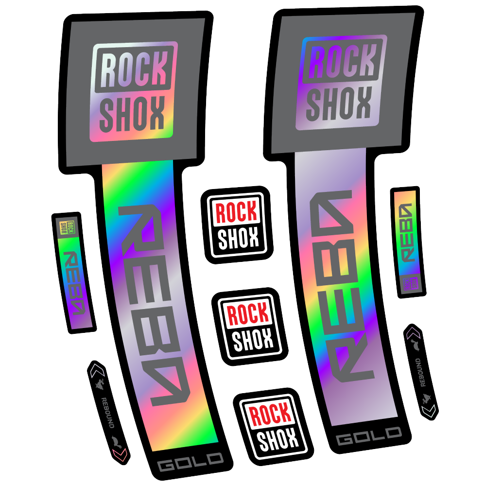 Decal Rock Shox Reba Gold 2025, Fork 29, bike sticker vinyl