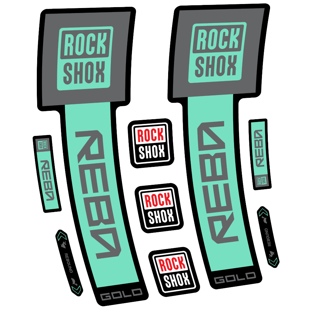 Decal Rock Shox Reba Gold 2025, Fork 29, bike sticker vinyl