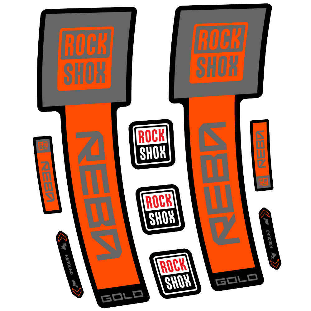 Decal Rock Shox Reba Gold 2025, Fork 29, bike sticker vinyl