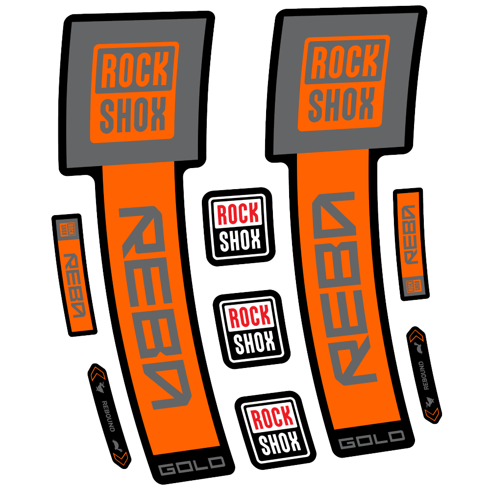 Decal Rock Shox Reba Gold 2025, Fork 29, bike sticker vinyl