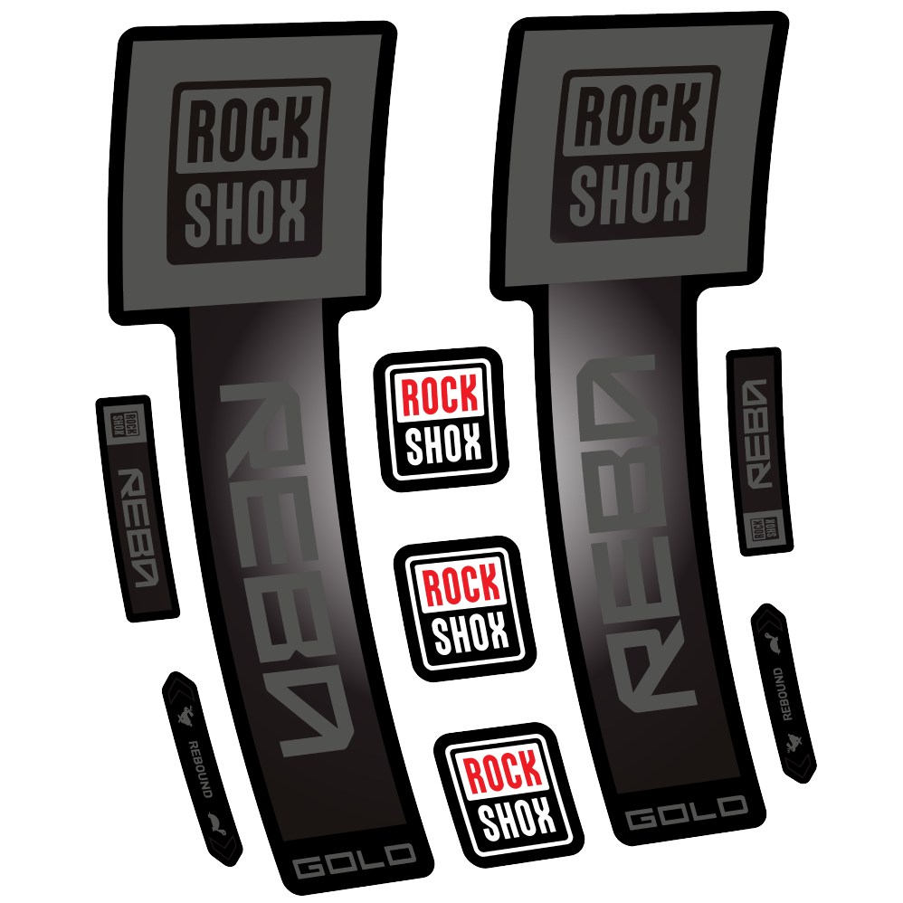 Decal Rock Shox Reba Gold 2025, Fork 29, bike sticker vinyl