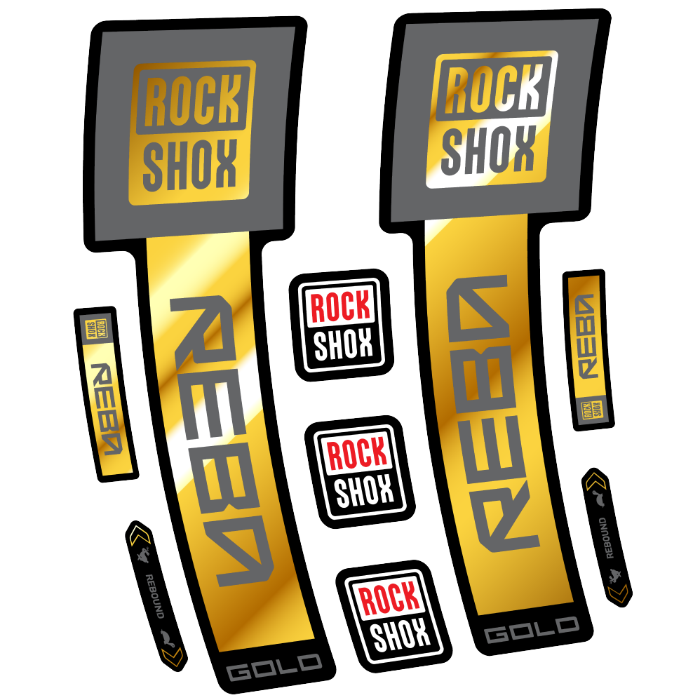 Decal Rock Shox Reba Gold 2025, Fork 29, bike sticker vinyl