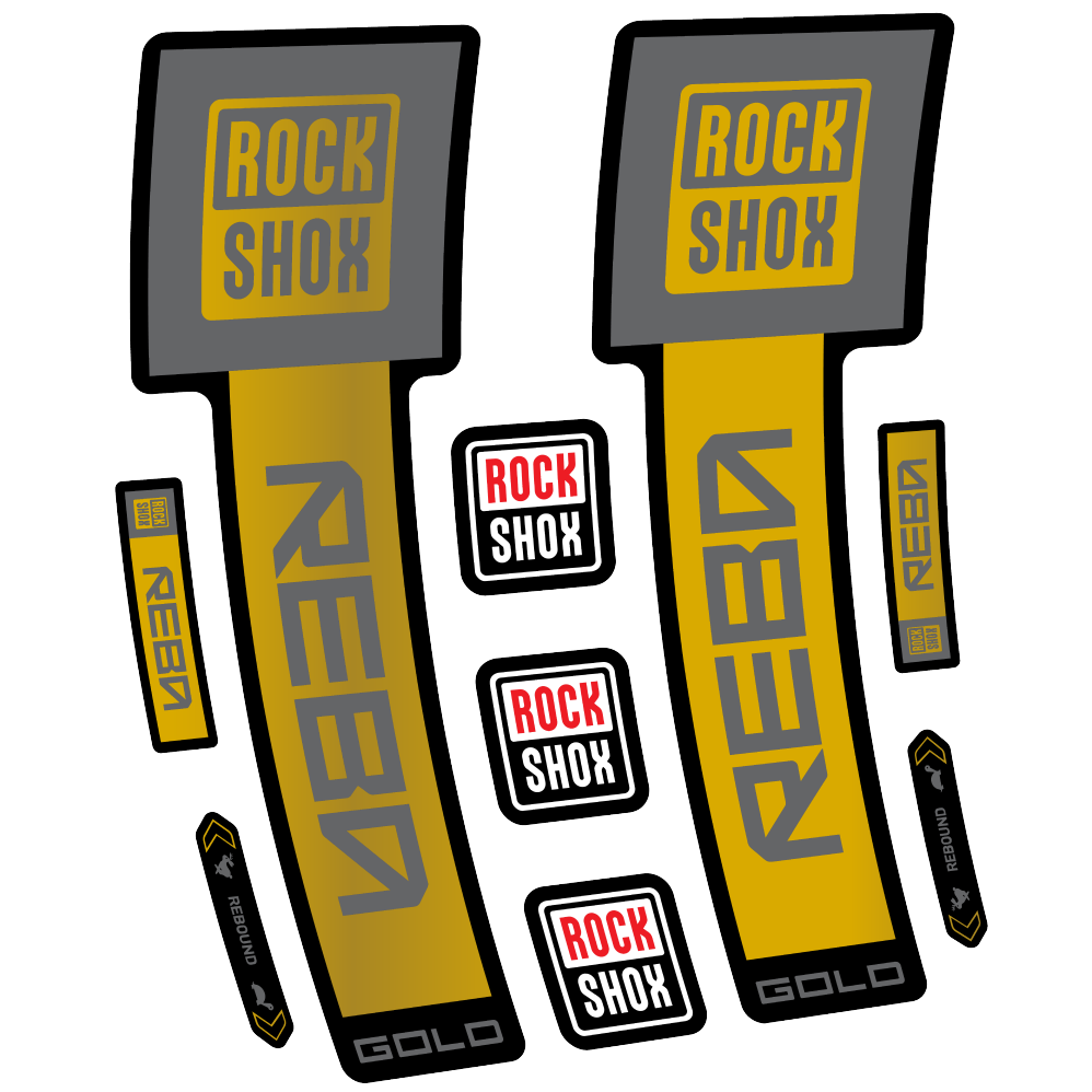 Decal Rock Shox Reba Gold 2025, Fork 29, bike sticker vinyl