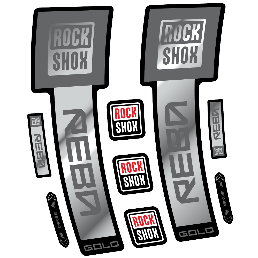 Decal Rock Shox Reba Gold 2025, Fork 29, bike sticker vinyl