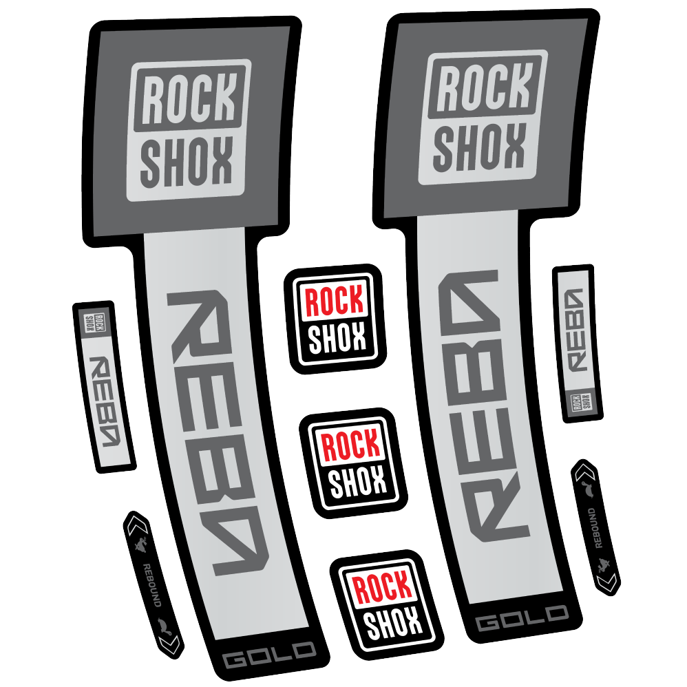 Decal Rock Shox Reba Gold 2025, Fork 29, bike sticker vinyl