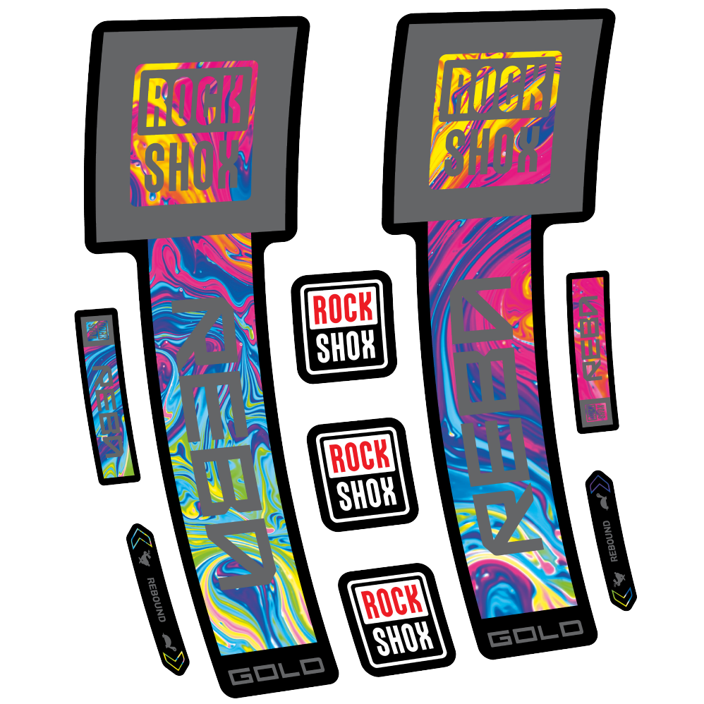 Decal Rock Shox Reba Gold 2025, Fork 29, bike sticker vinyl