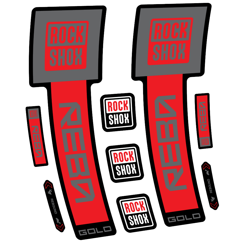 Decal Rock Shox Reba Gold 2025, Fork 29, bike sticker vinyl