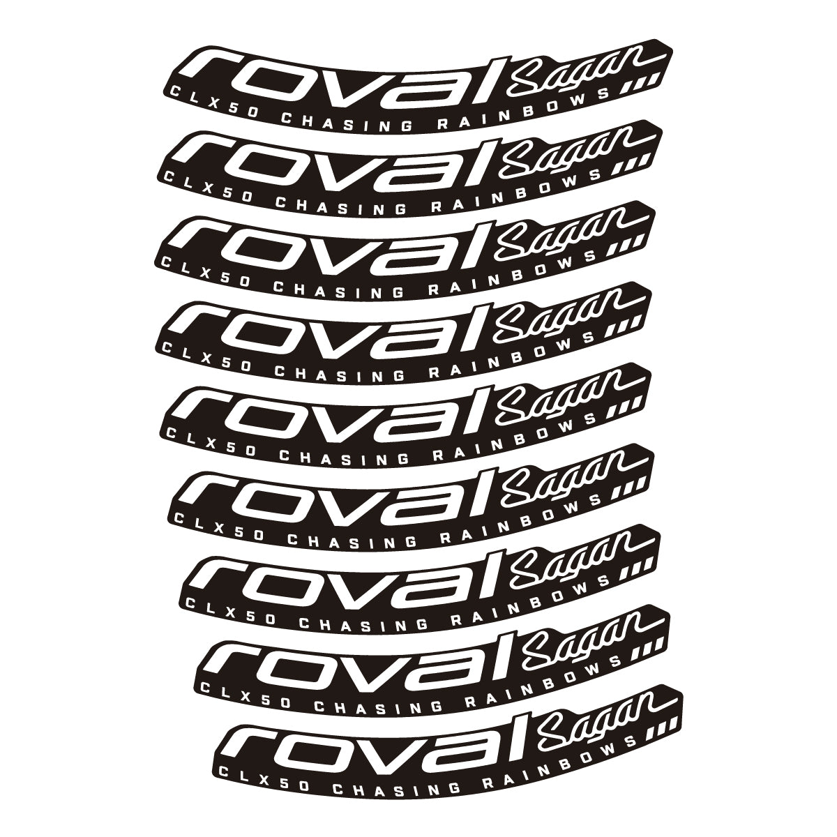 Compatible Stickers for Roval Sagan CLX 64 Rainbow, Road Wheel 64mm vinyl decals - White
