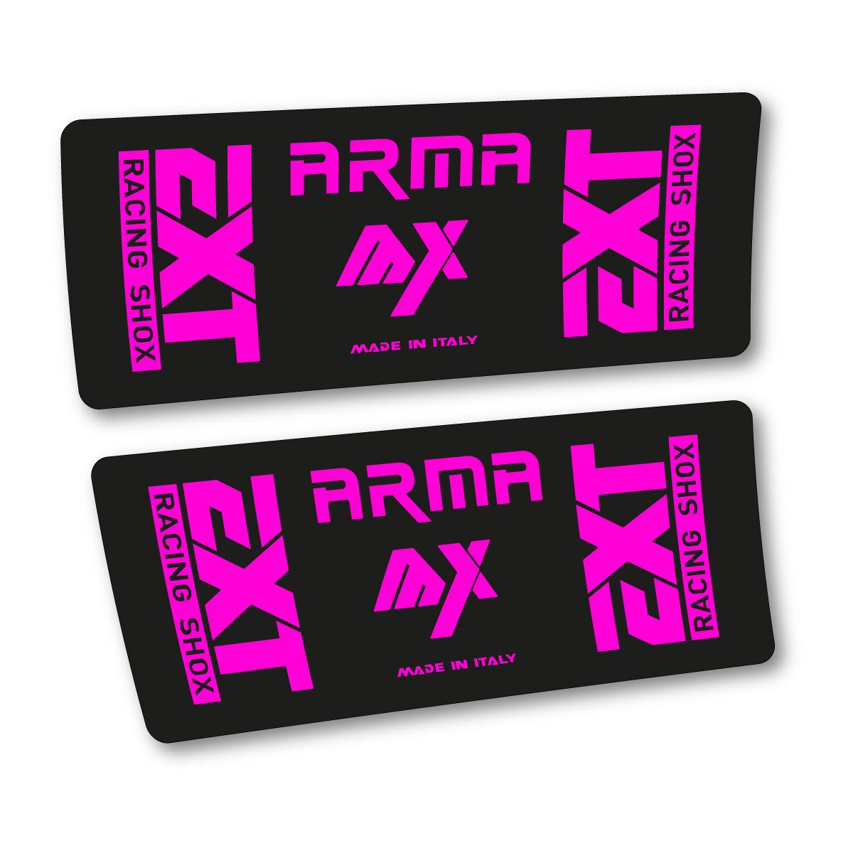 Compatible Stickers for EXT Arma MX 2026, Shock Absorber vinyl decals - Fuchsia Neon
