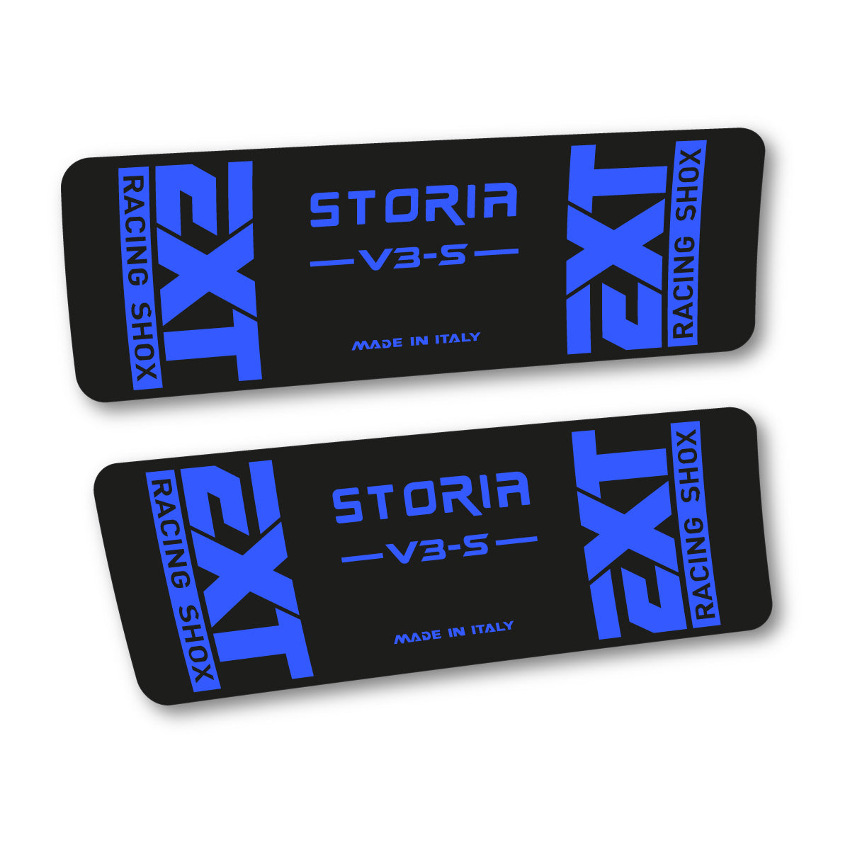 Compatible Stickers for EXT Storia V3 S 2026, Shock Absorber vinyl decals - Medium Blue