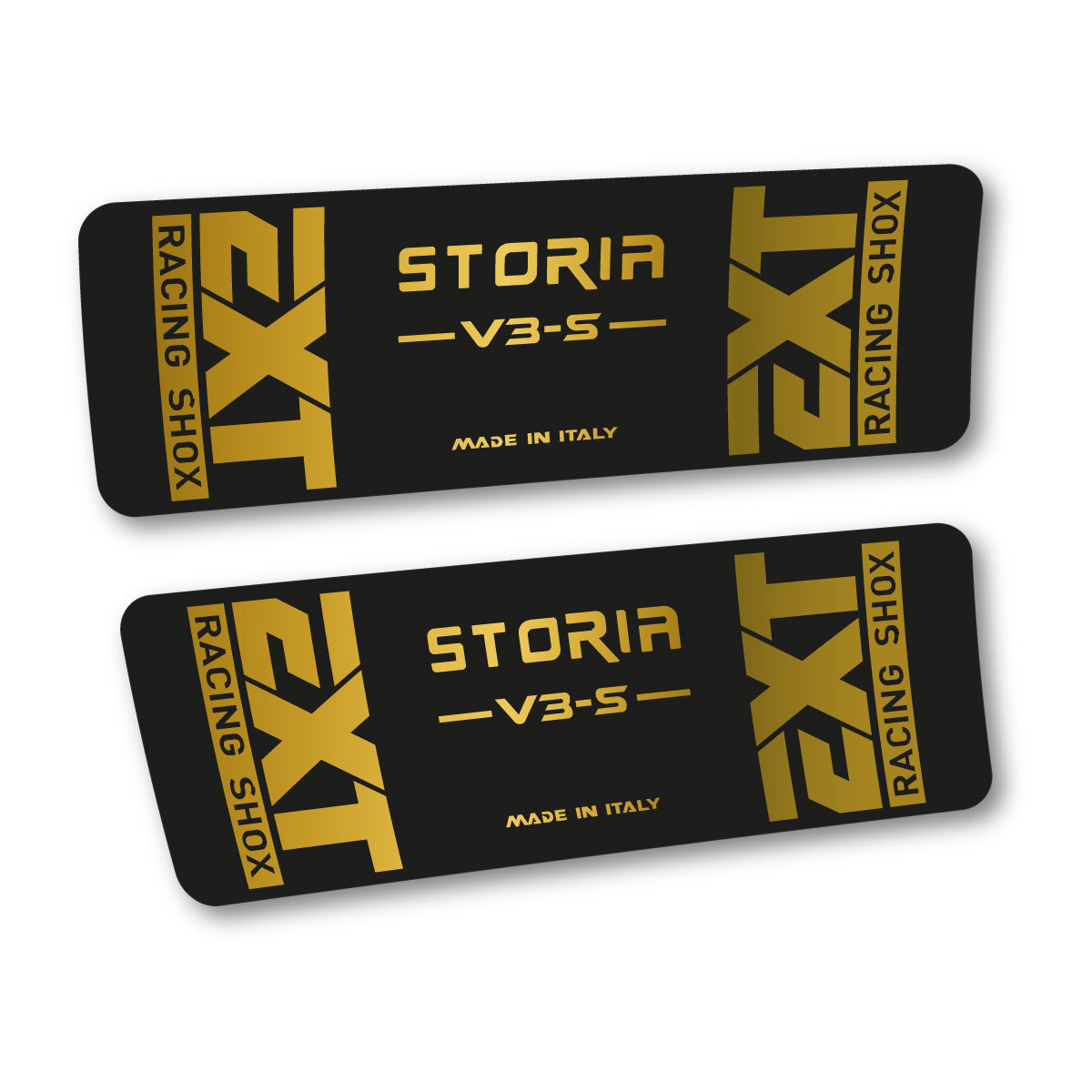 Compatible Stickers for EXT Storia V3 S 2026, Shock Absorber vinyl decals - Gold