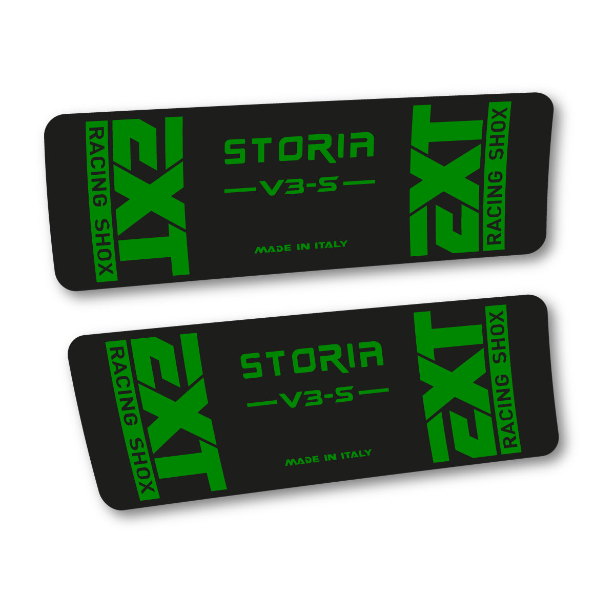 Compatible Stickers for EXT Storia V3 S 2026, Shock Absorber vinyl decals - Medium Green