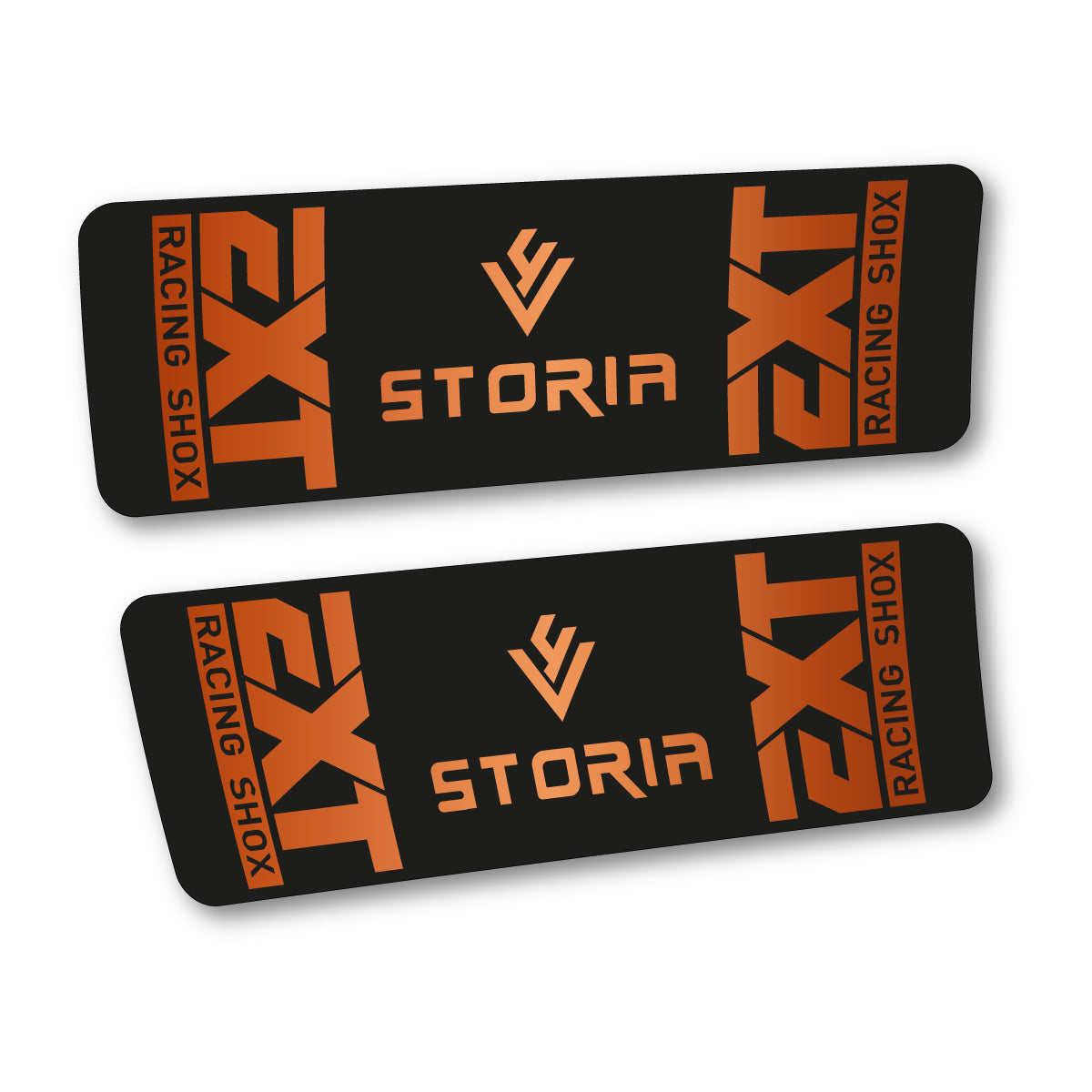 Compatible Stickers for EXT Storia V4 2023, Shock Absorber vinyl decals - Bronze